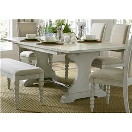 Trestle Dining Table with 2 Nine Inch Leaves